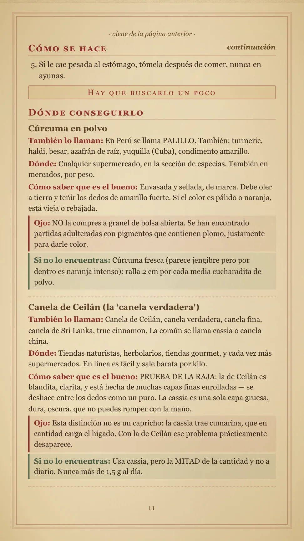 Página real de la guía de compra: cómo se llama la cúrcuma en cada país y dónde comprarla